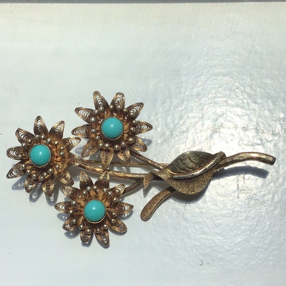 Vintage Turquoise Brooch - Picture 6 of 16